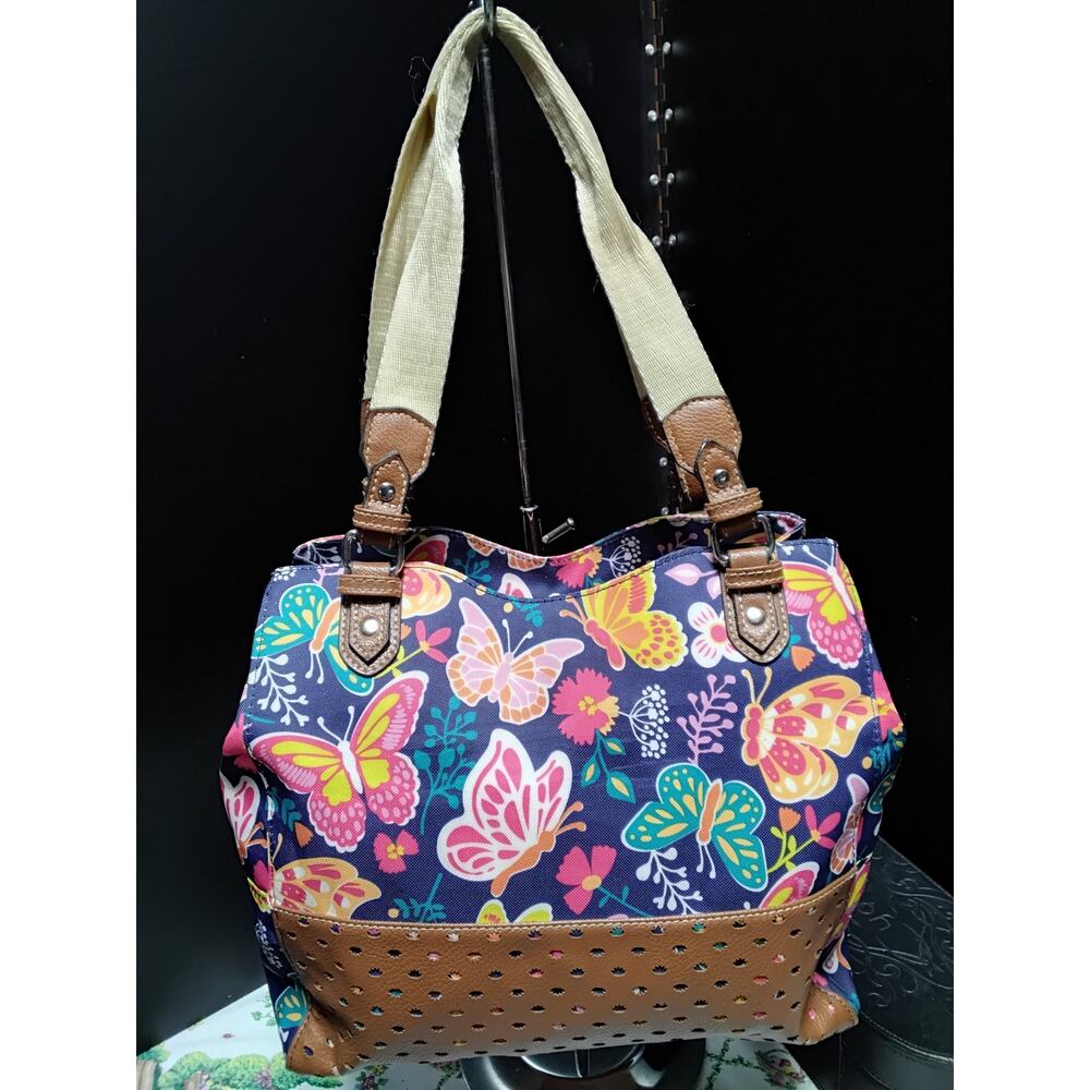 LILY BLOOM Woodland Butterflies Multi Colored Hand Bag Purse
